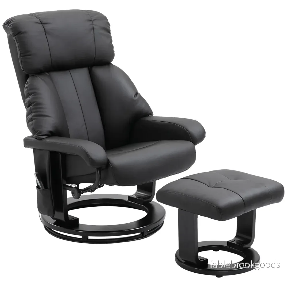 Svart massagepall – 76x80x102 cm Justerbar höjd