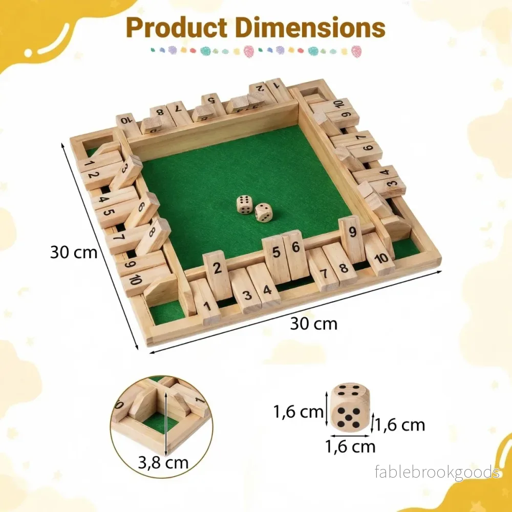 Shut – The Box spel för med tärningar och robust naturfärgad – 2-4 2 – Natur - Bild 2