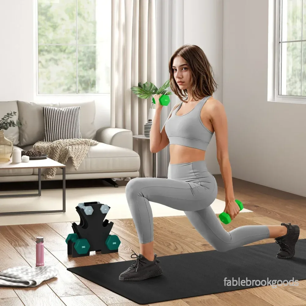 Hantelset med stativ – 6 par: 1 kg, 3 kg, 5 kg - Bild 2