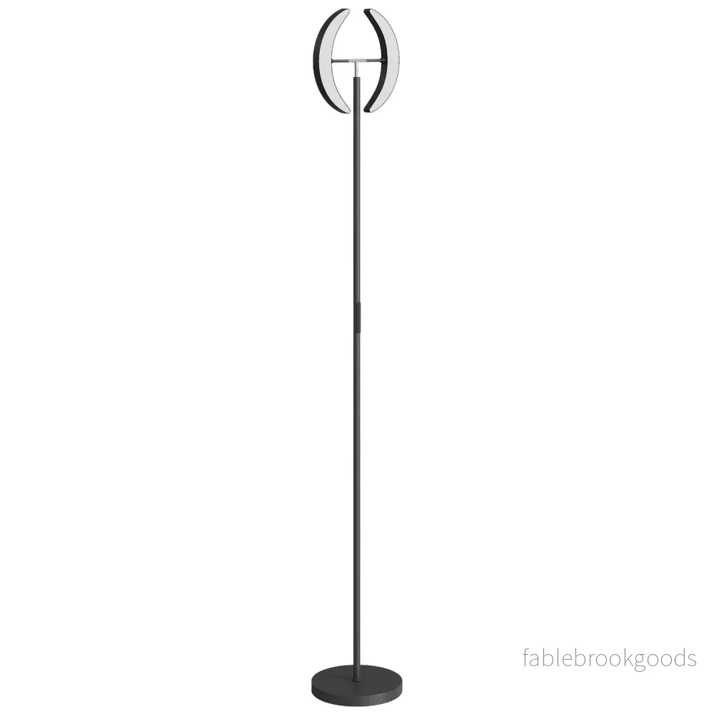 RGB-golvlampa, dimbar, roterande lamphuvuden, svart