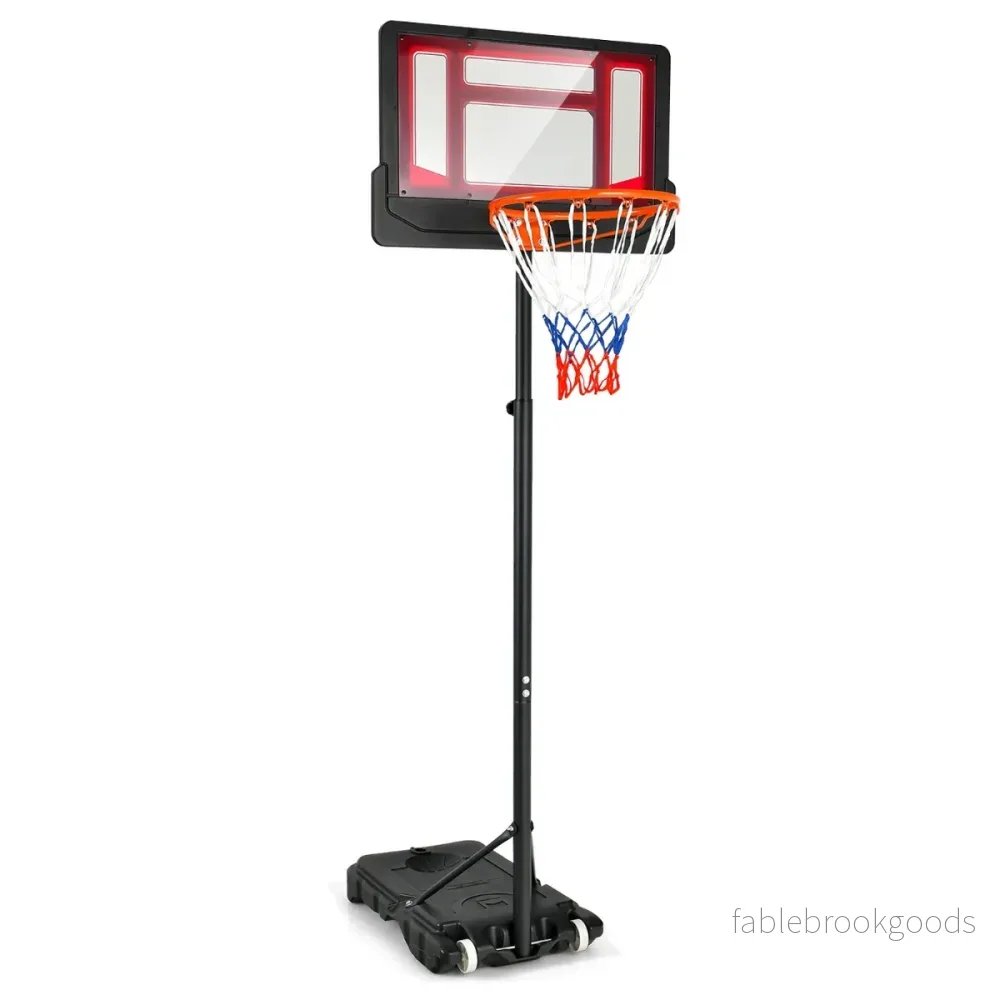 Basketkorg – för barn Väderbeständigt korgställ med justerbar höjd från – 90-210 cm – Röd - Bild 2