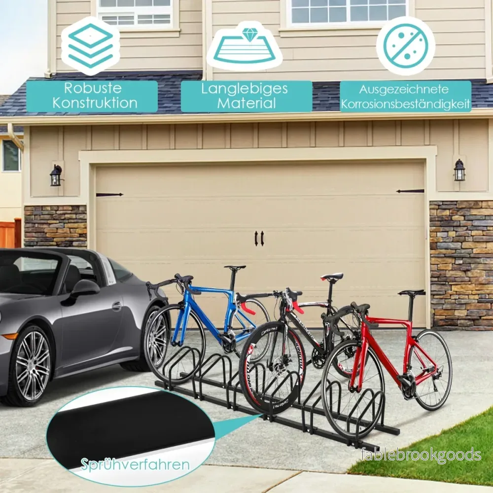 Cykelställ – med cykelparkeringsplatser Golvställ – 6 – Svart - Bild 3