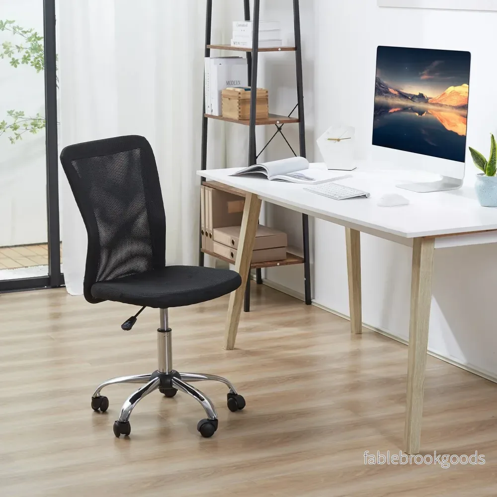 Ergonomisk kontorsstol, justerbar, ventilerande rygg, svart - Bild 2