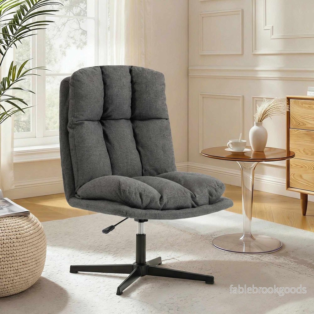 Justerbar snurrfåtölj, 62 cm sits, mörkgrå - Bild 2