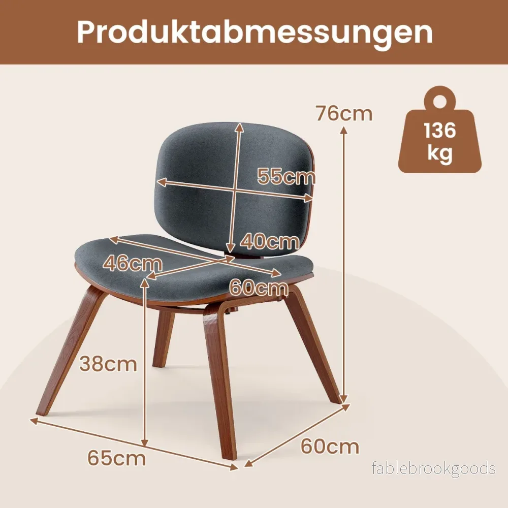 Modern – accentstol med ryggstöd och vadderad sits, platsbesparande loungestol, – . – Mörkgrå - Bild 2