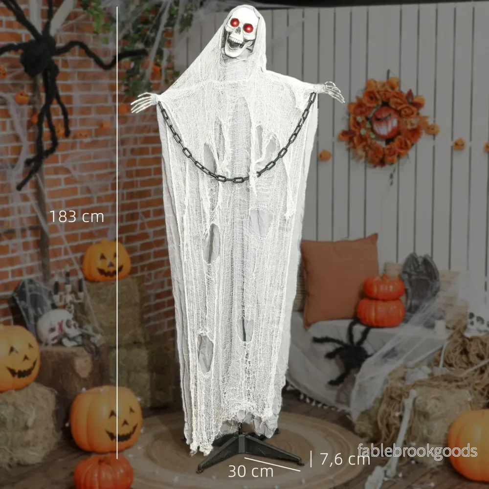 Animerad Liemannen Halloweendekoration, 183 cm, Lysande ögon - Bild 3