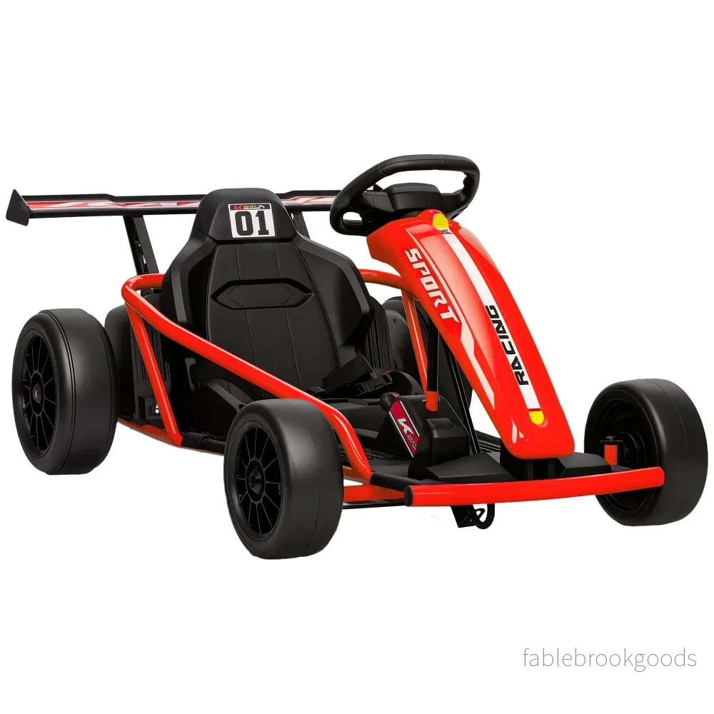 24V elektrisk gokart för drifting, åldrar 8-12, röd