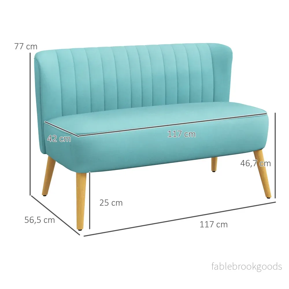 2-sits retrosoffa, träben, 117x56,5x77 cm, grön - Bild 3