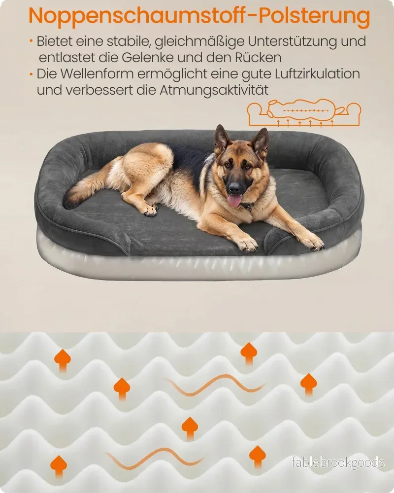 Hondenmand - Orthopedisch en Wasbaar - Met Verhoogde Randen - Leigrijs - 122 x 85 x 18 cm - Bild 3