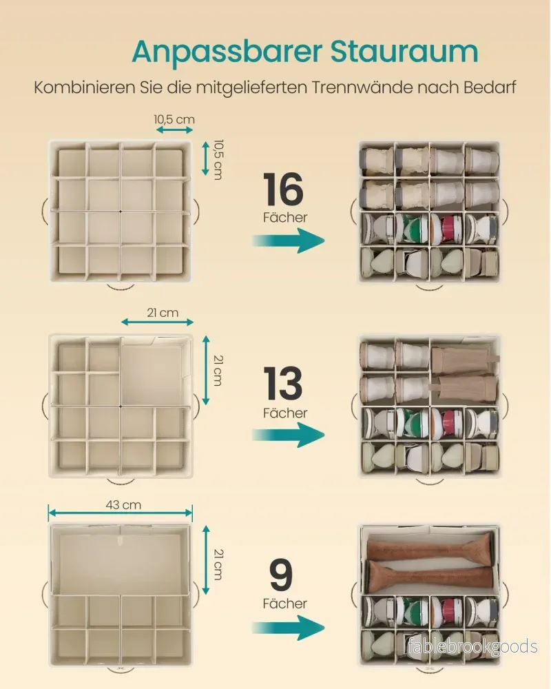 Schoenorganizer - 43 x 43 x 32 cm - voor maximaal 16 paar schoenen - verstelbare tussenschotten - stapelbaar - cappuccinobeige - maximale belasting 18 kg - Bild 3
