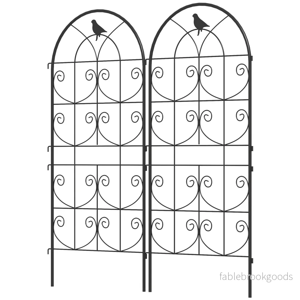 Rostskyddad metall fågeldesign spaljéset, 50x120 cm, 2-pack