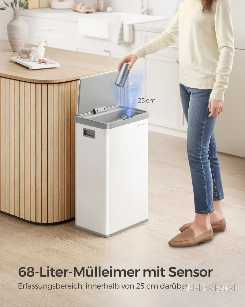 Soptunna – Rörelsesensor – Stål – Molnvit - Bild 2