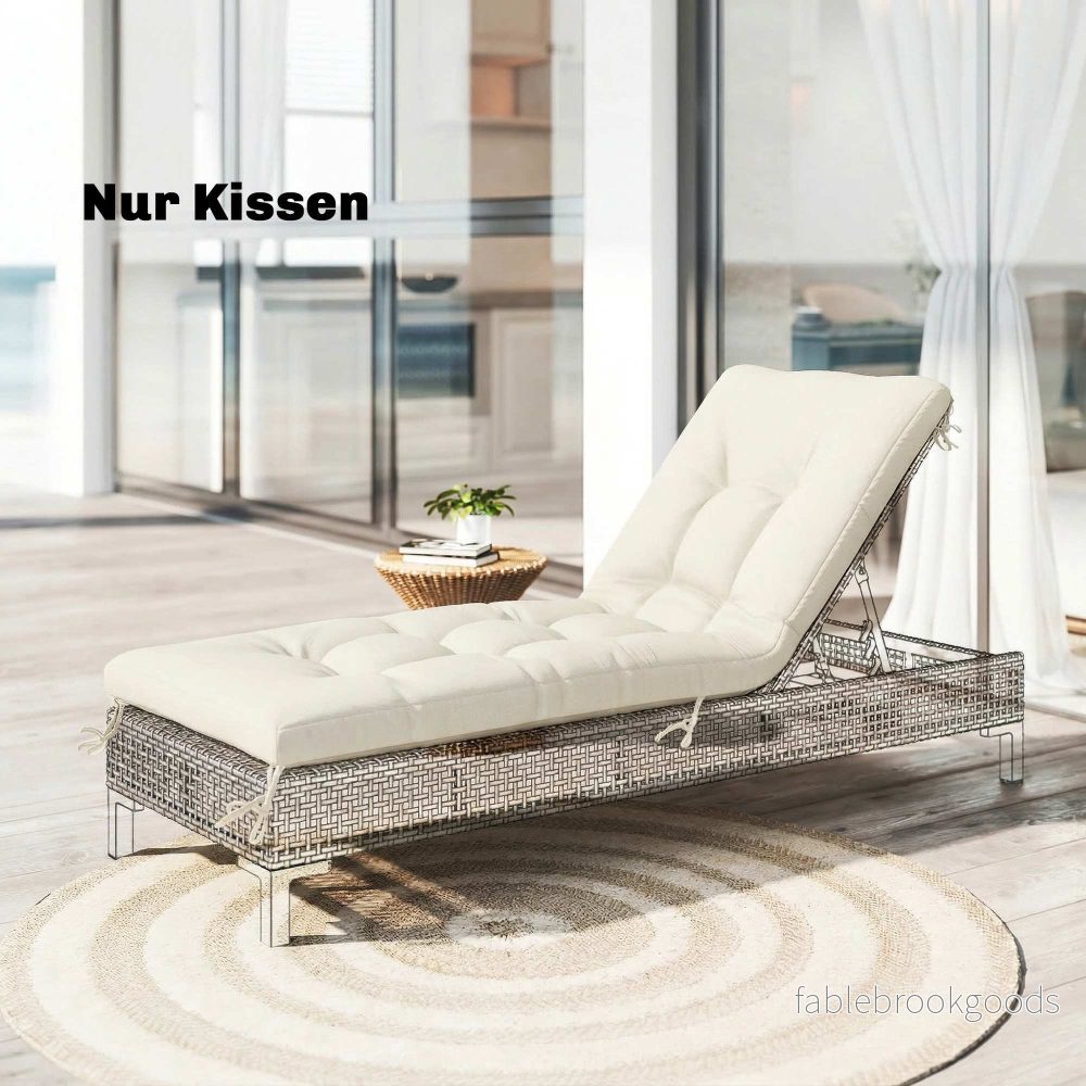 Kudde för utomhuslounge, 198x65x13cm, Beige, UV50+ vattentålig - Bild 2