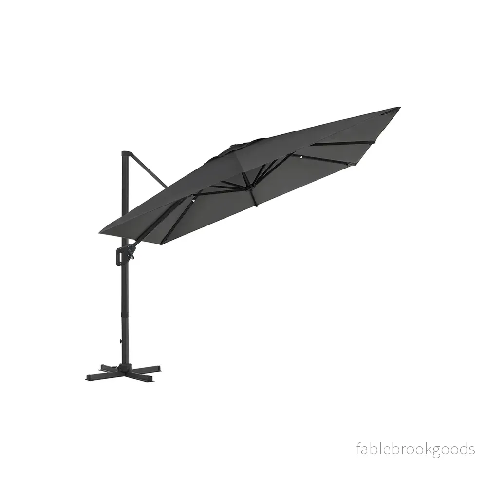 Parasoll 290×290 cm – 360° vridbar – ljusgrå Parasoll 290×290 cm – 360° vridbar – ljusgrå