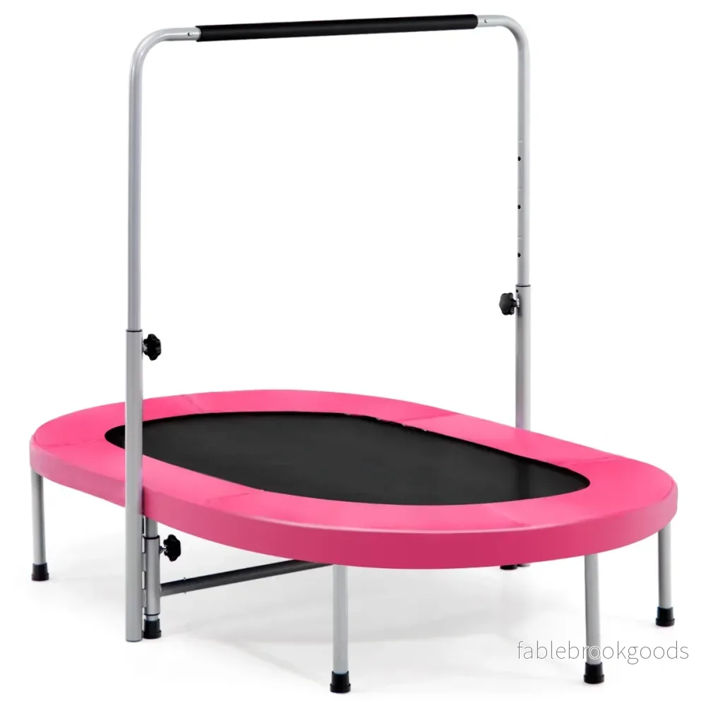 personer – trampolin med höj och sänkbart handtag mini – 2 154 x 90 x 92-132 cm – Rosa