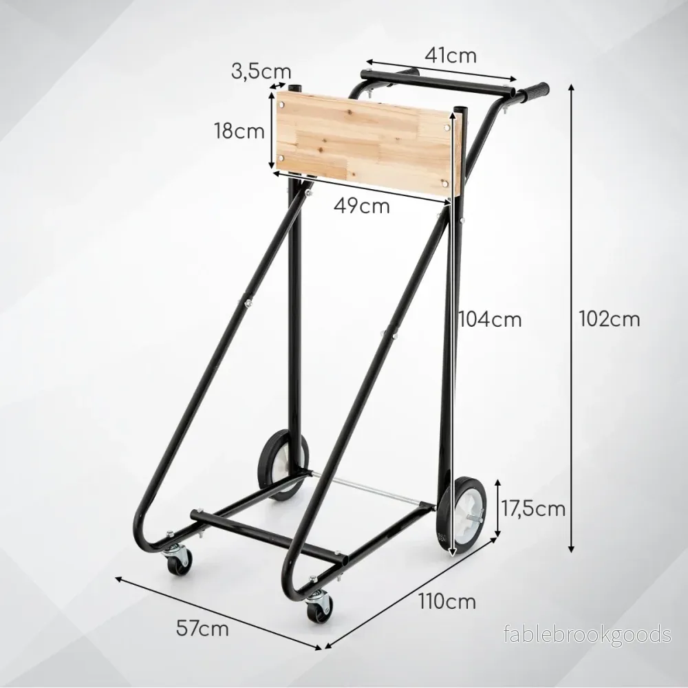 Utombordsstativ – på hjul med lastkapacitet Robust motortransportvagn – 150 kg – Svart - Bild 2