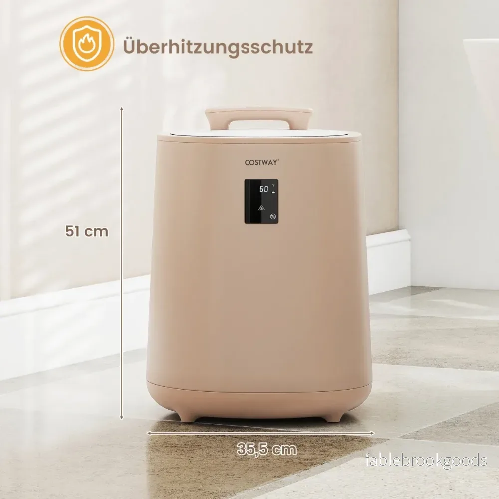 Handdukstork – med LED display och automatisk avstängning Bärbar varm handdukbehållare Braun – 18 L – Brun - Bild 2