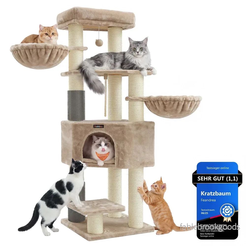 Krabpaal – 160 cm – Zelfverwarmende Deken – Voor Grote Katten – Beige Krabpaal – 160 cm – Zelfverwarmende Deken – Voor Grote Katten – Beige