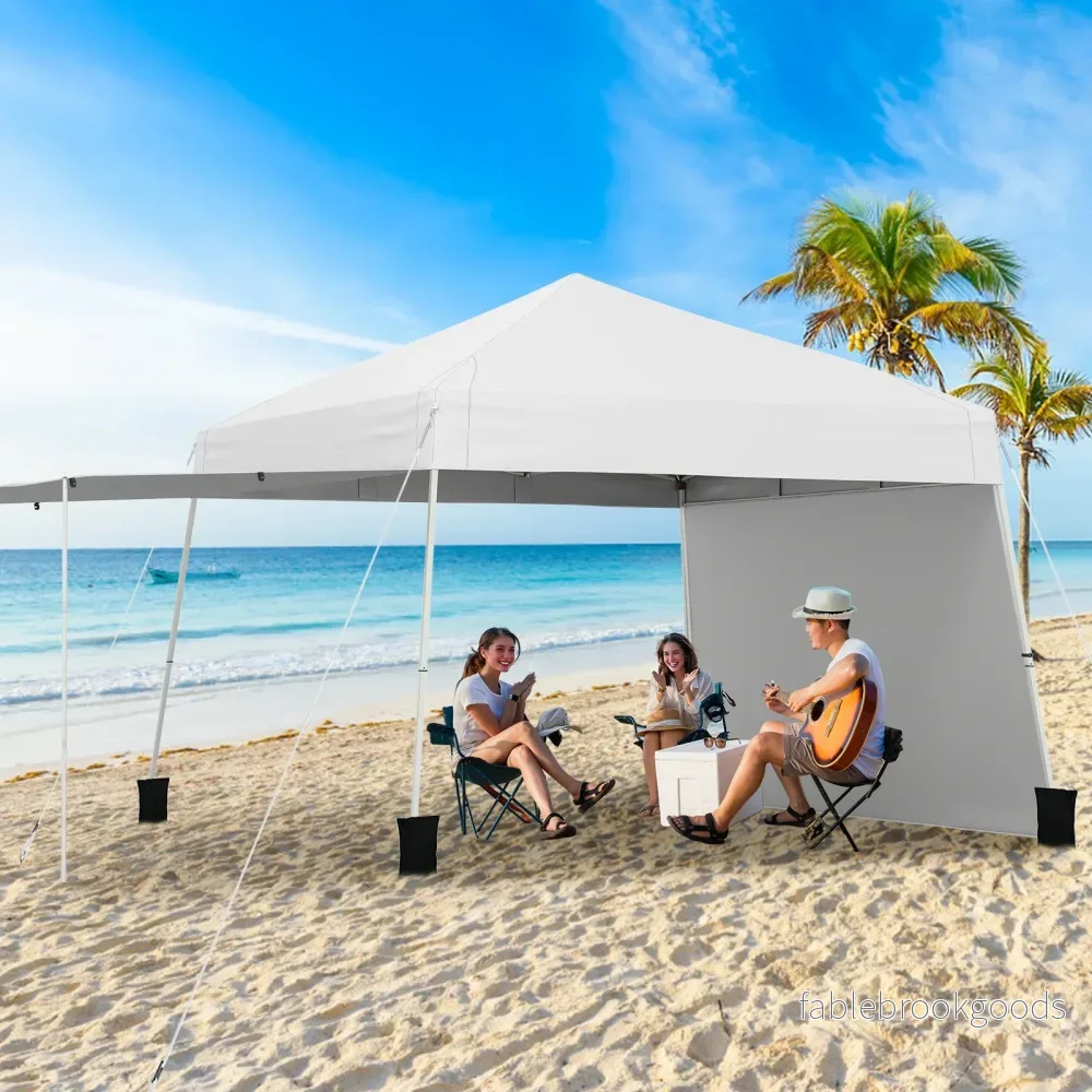 Pop – up Paviljong med omvandlingsbara sidoväggar till markis – 2 430 x 280 cm – Vit - Bild 3