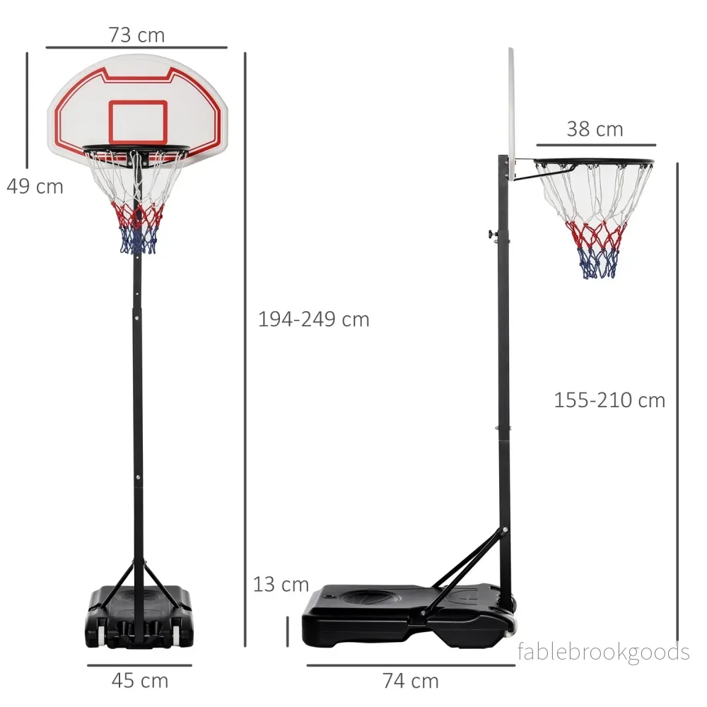 Justerbar basketbåge för barn, 194-249 cm, svart - Bild 2