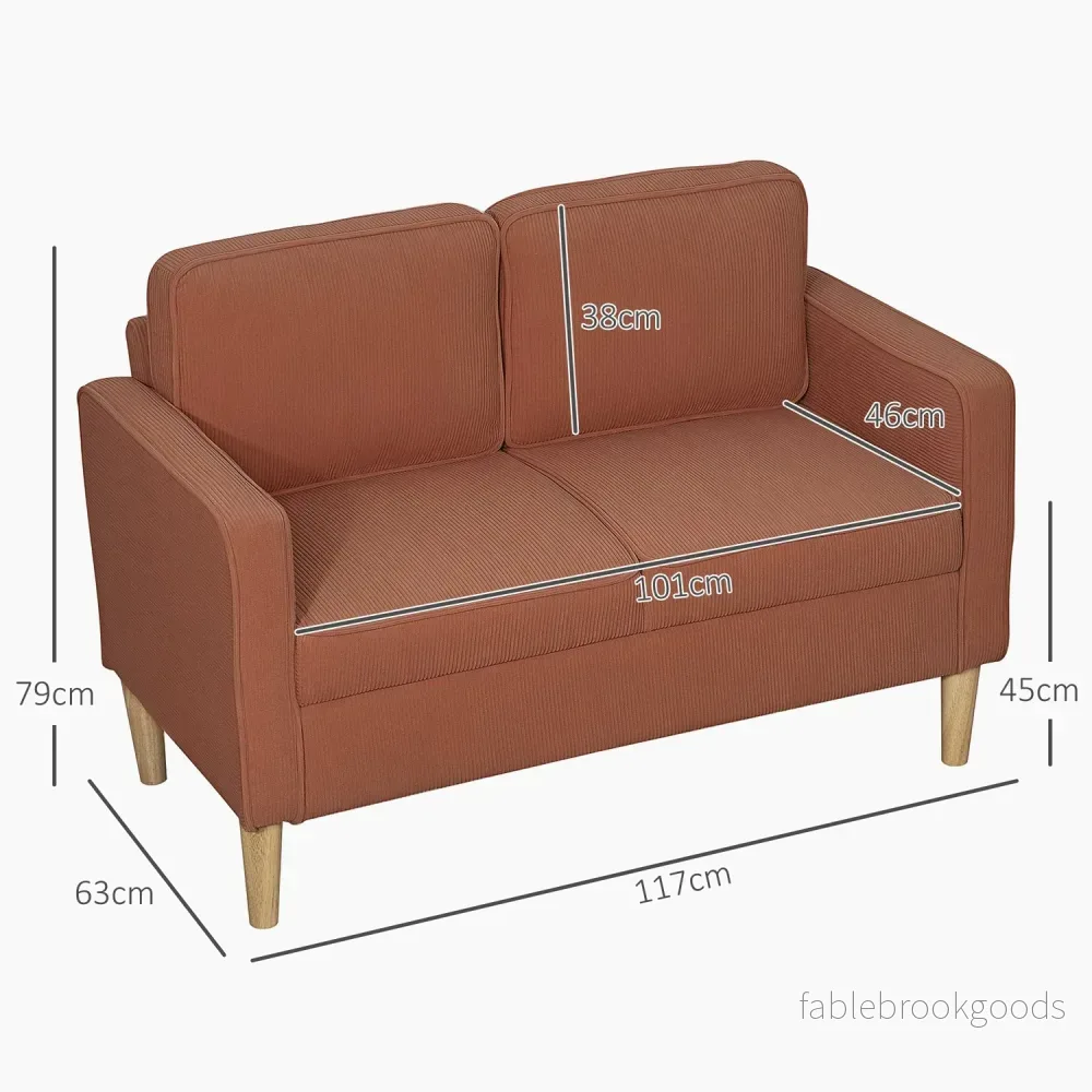 Rosa 2-sits soffa med förvaring, modern klädd design - Bild 3