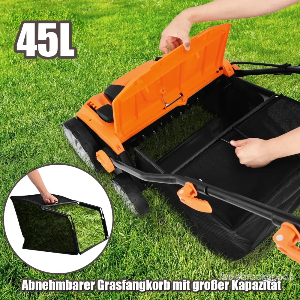Elektrisk – rivare gräsmatta luftare 1800W nivåer Arbetsdjup – 2 67 x 58 x 86-104 cm – Orange - Bild 3