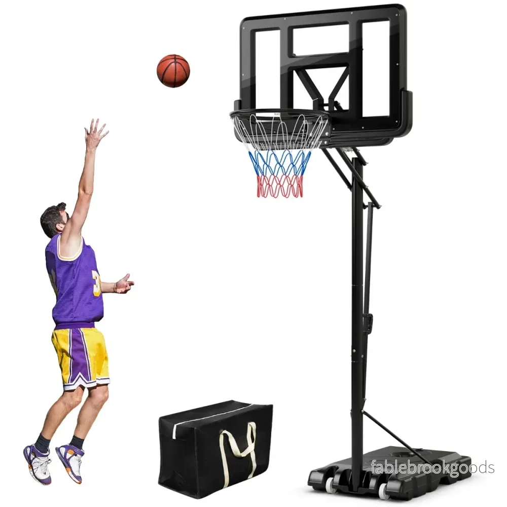 Basketställ – Höjdjusterbar basketbåge med – 245-305 cm – Svart