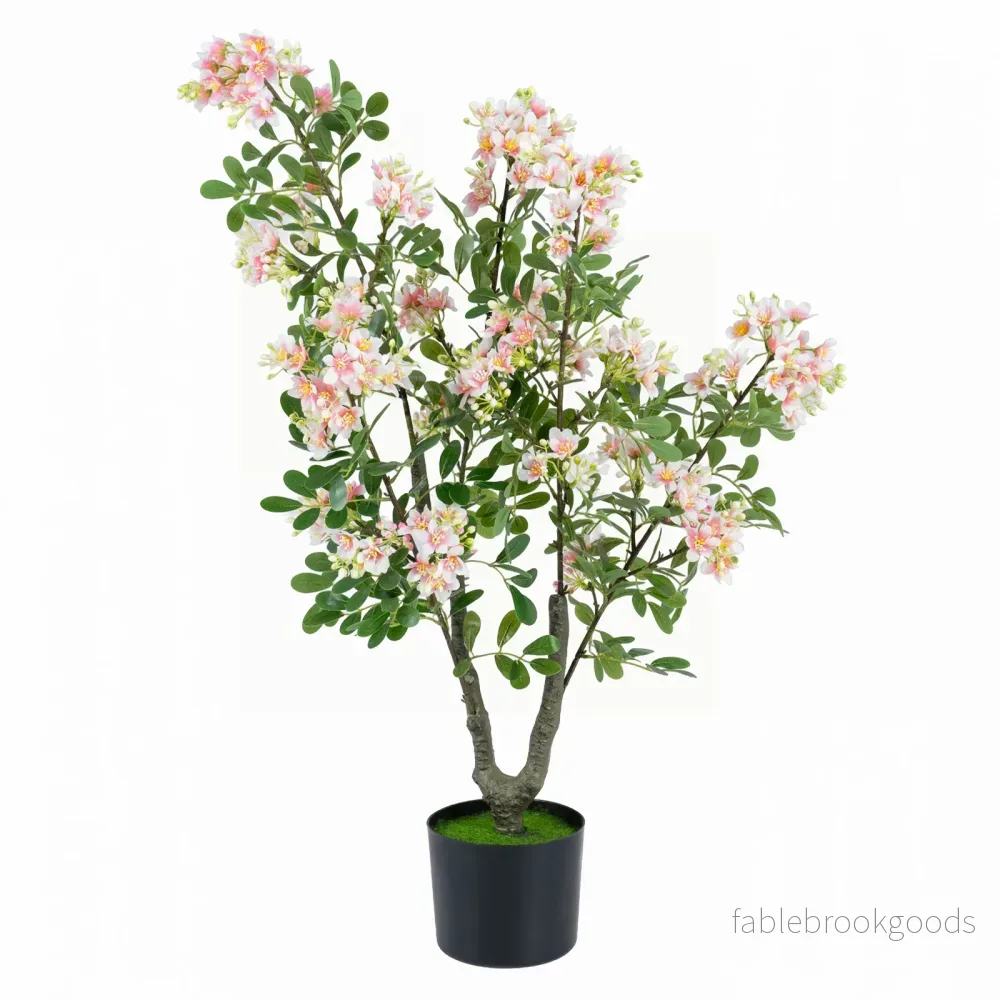 2‑pack – konstgjord balsaminaträd cm, konstväxt i kruka med sidenblommor och blad – 90 210 55