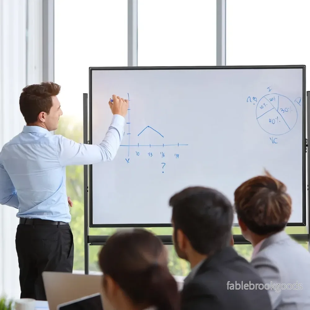 Mobil – magnetisk stor vändbar whiteboardtavla roterbar 360° + – 90 x 120 cm – Svart och vit - Bild 2