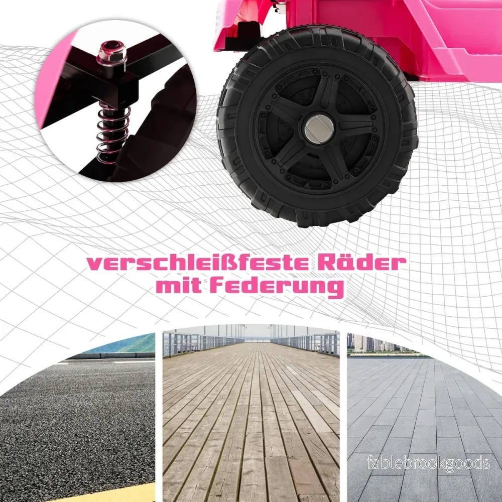 12V – batteridrivet barnfordon Elektriskt med fjärrkontroll – Rosa - Bild 3