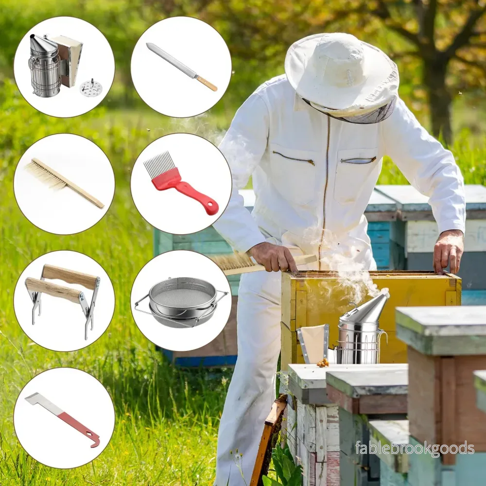 Biodlingssats med rökare – 7-delad rostsäker set - Bild 2