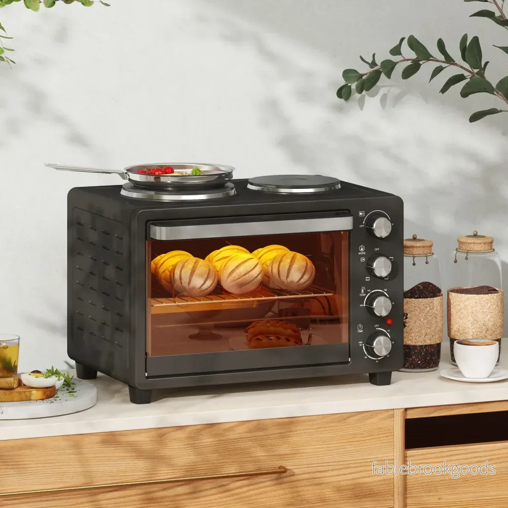 28L miniugn, 2600W, 60-min timer, dubbla värmeplattor - Bild 2