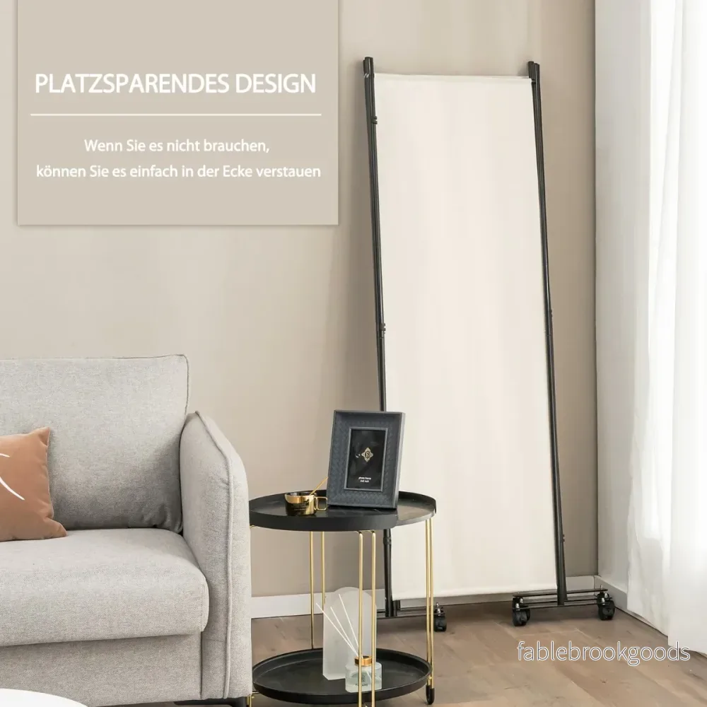 Rumsavdelare – med paneler på hjul hög rullbar sekretessskärm – 4 173 cm – Beige - Bild 3