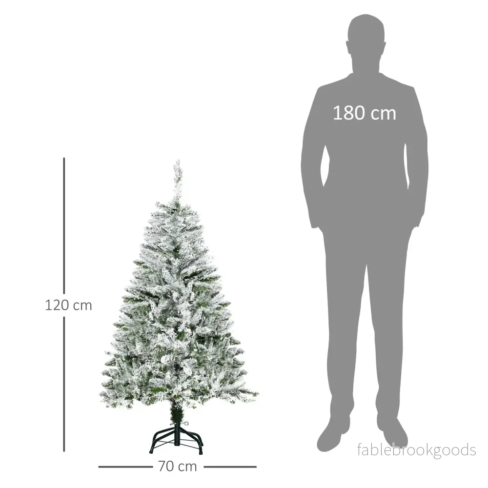 120 cm konstgjord julgran med snö och 200 tips - Bild 3