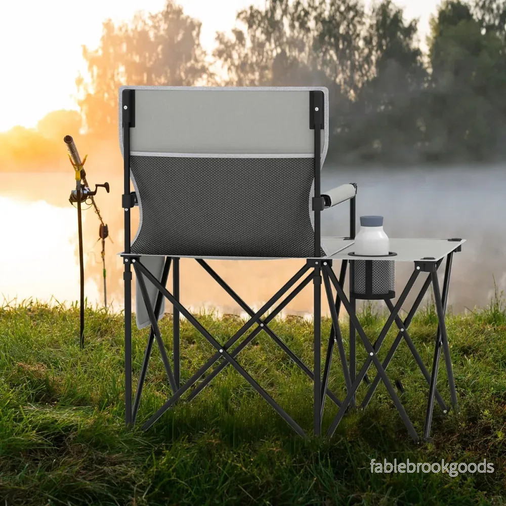 pack – strandstolar, hopfällbara picknickstolar med positioners justerbart ryggstöd och armstöd – 2 5 – Grå - Bild 3