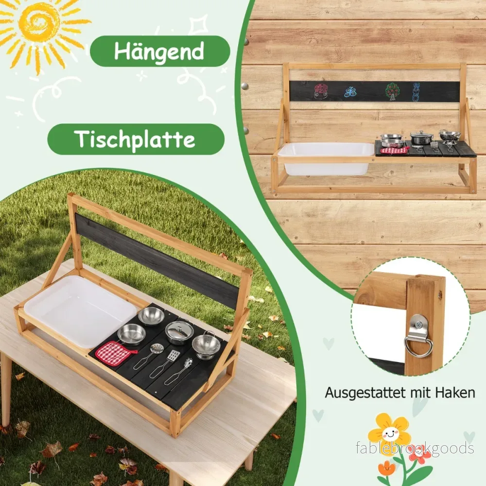 Lerkök – Barn Utomhus Gran Trä med tillbehör – 81 x 36 x 49 cm – Natur - Bild 2