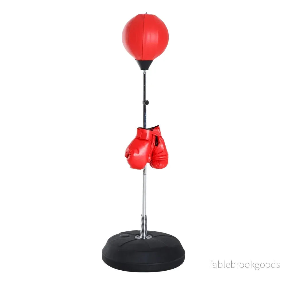 Stående boxningssäck med handskar, justerbar höjd 126-144cm