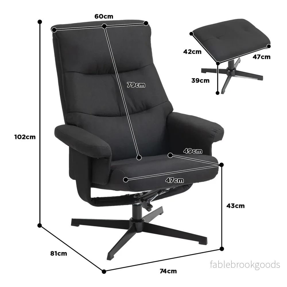 Liggstol med fotstöd, sammetsklädsel, svart - Bild 3