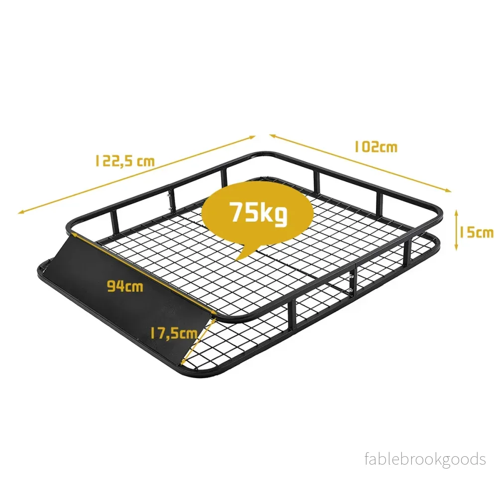 Universal – Takräcke Bilbagagehylla Takkorg Tillverkad av stål – 122,5 x 102 x 15 cm – Svart - Bild 2