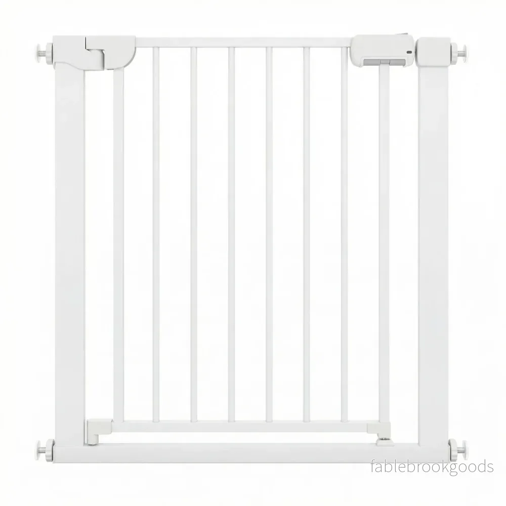 Trappskydd – utan borrning med bredd Auto Close dörrskydd, vitt. – 75-82 cm – Vit