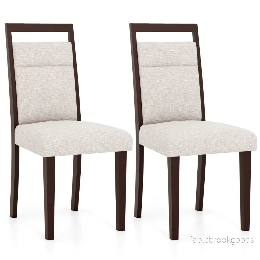 pack – stoppade matsalsstolar Köksstol med sits och lutbart ryggstöd – 2 – Beige