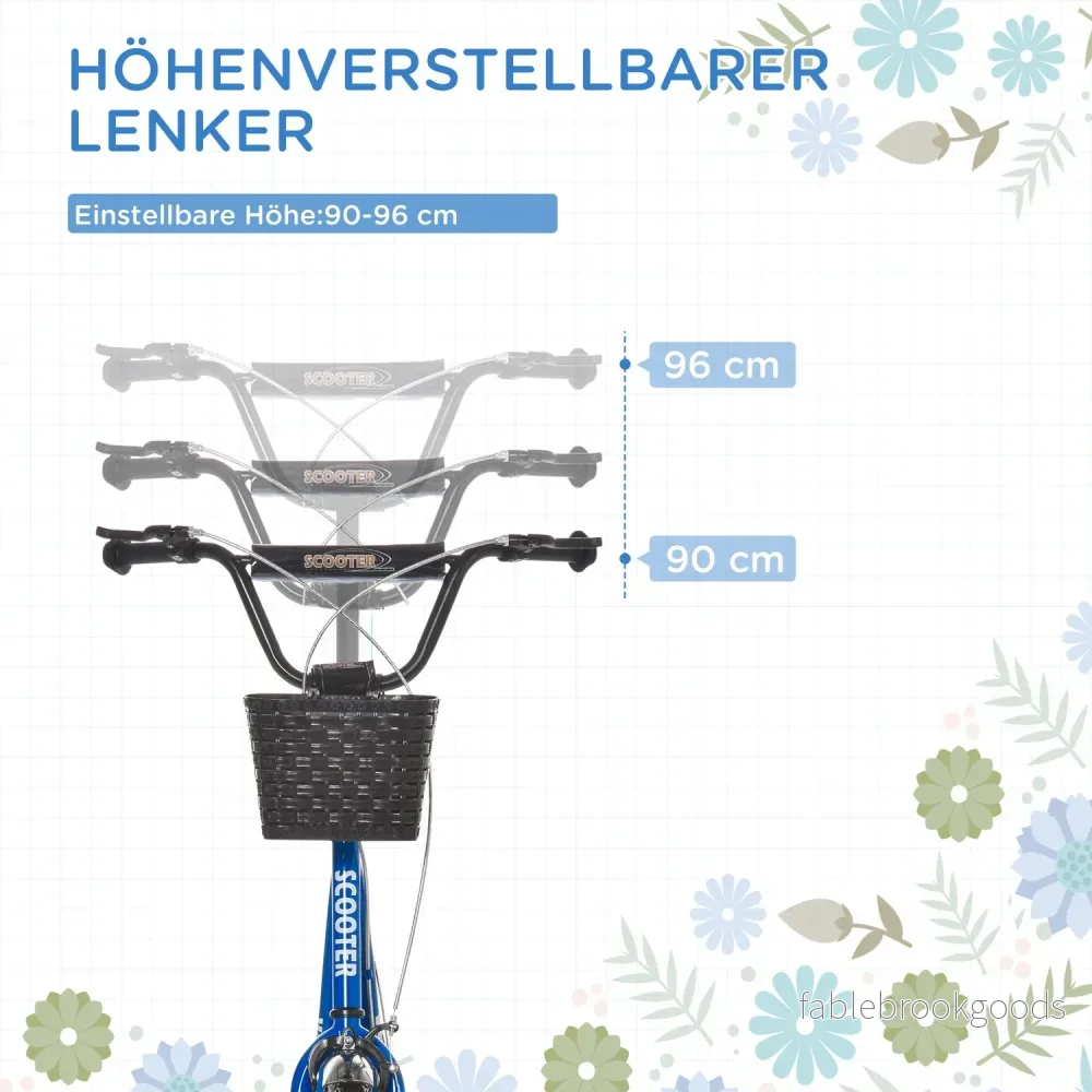 Justerbar sparkskoter för barn med broms och korg - Bild 3