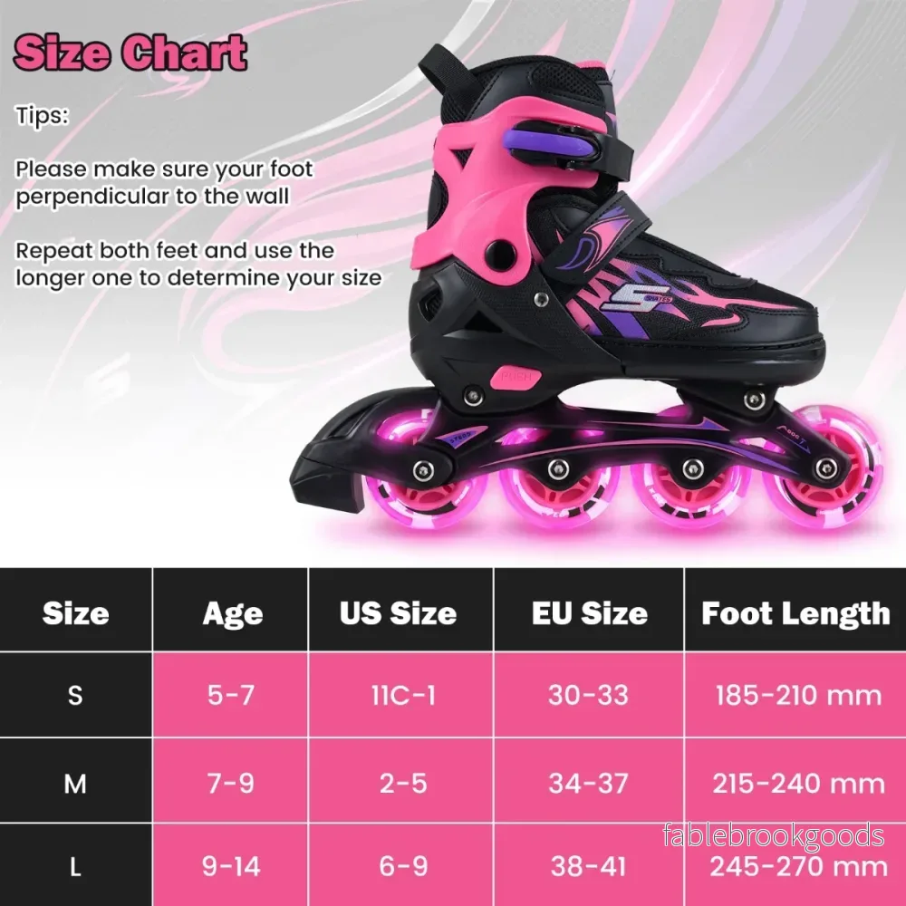 Barn – Inlineskates Storlekar Justerbara Med Ljusande Hjul L (EU 38-41) – 4 – Rosa - Bild 2