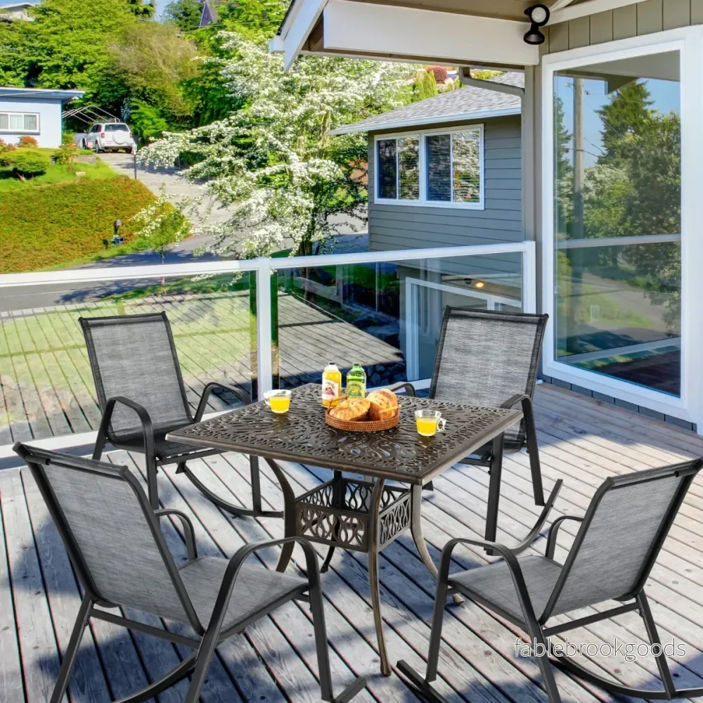 Set – med gungstolar ventilerande tygsits Ergonomic Swing Grey – 2 – Grå - Bild 2