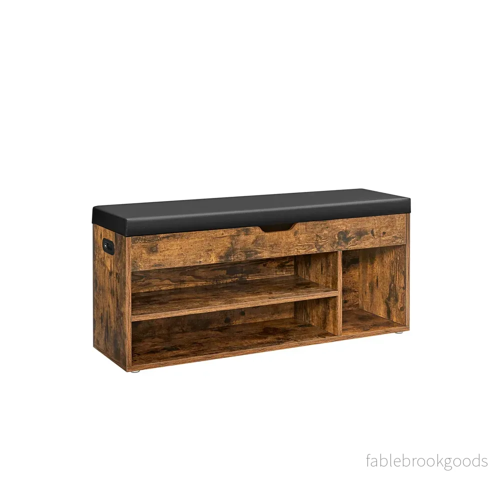 Skobänk – med sits – vintagebrun