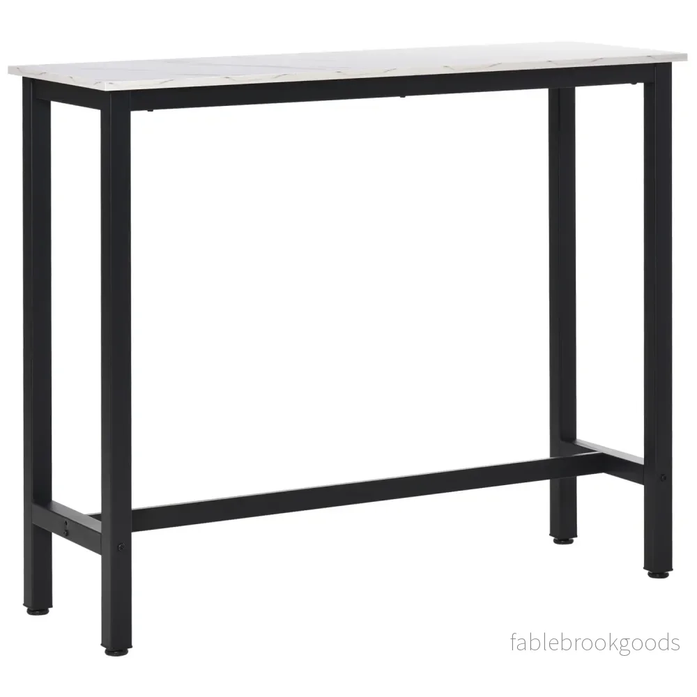 Barbord med marmorlook, justerbara fötter, stål 120x40x100 cm Barbord med marmorlook, justerbara fötter, stål 120x40x100 cm