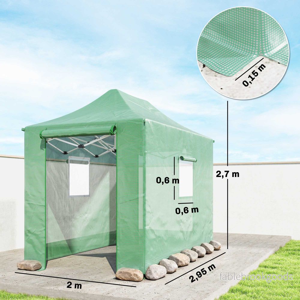 Hopfällbart popup-växthus, 295x200x270 cm, UV-skyddat - Bild 3