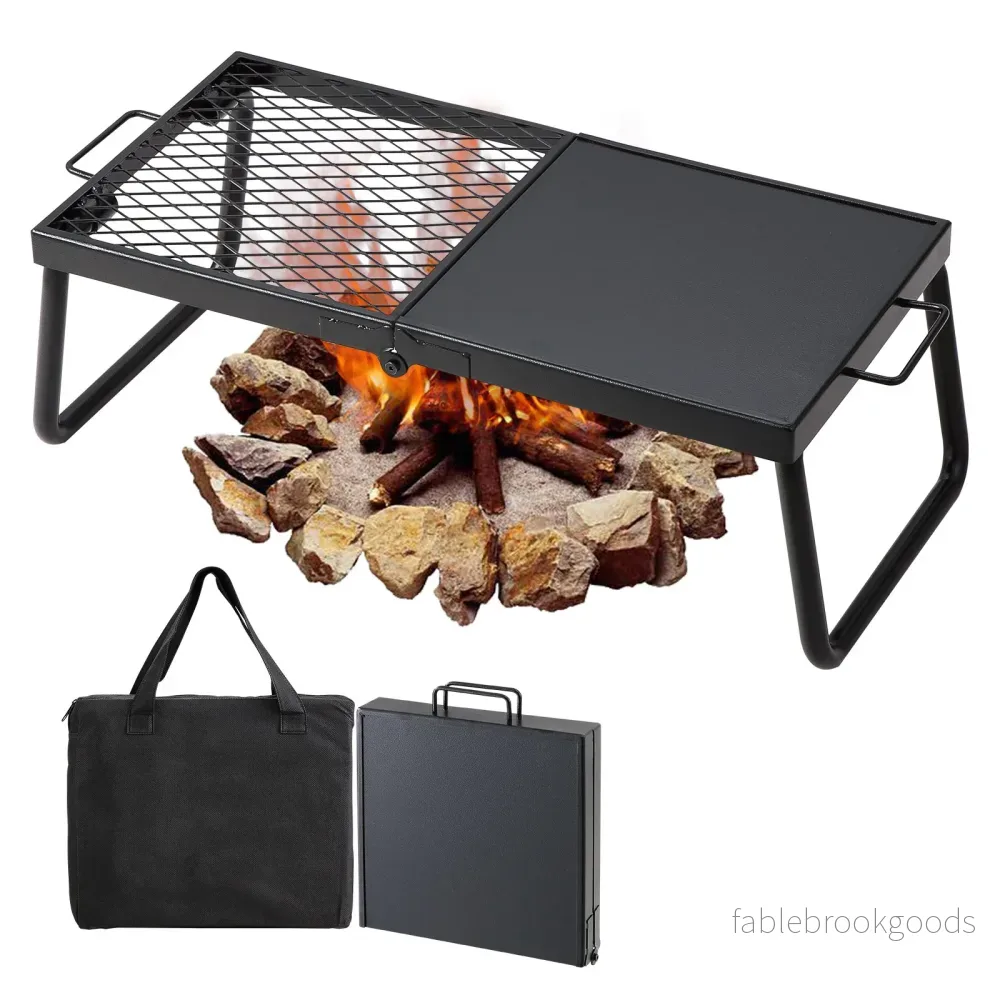 Hopfällbart grillgaller med stekyta Hopfällbart grillgaller med stekyta