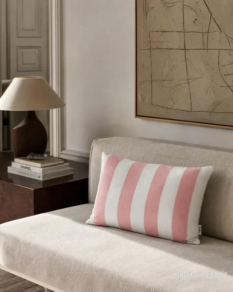 Kuddfodral Striped Rosa - Bild 2