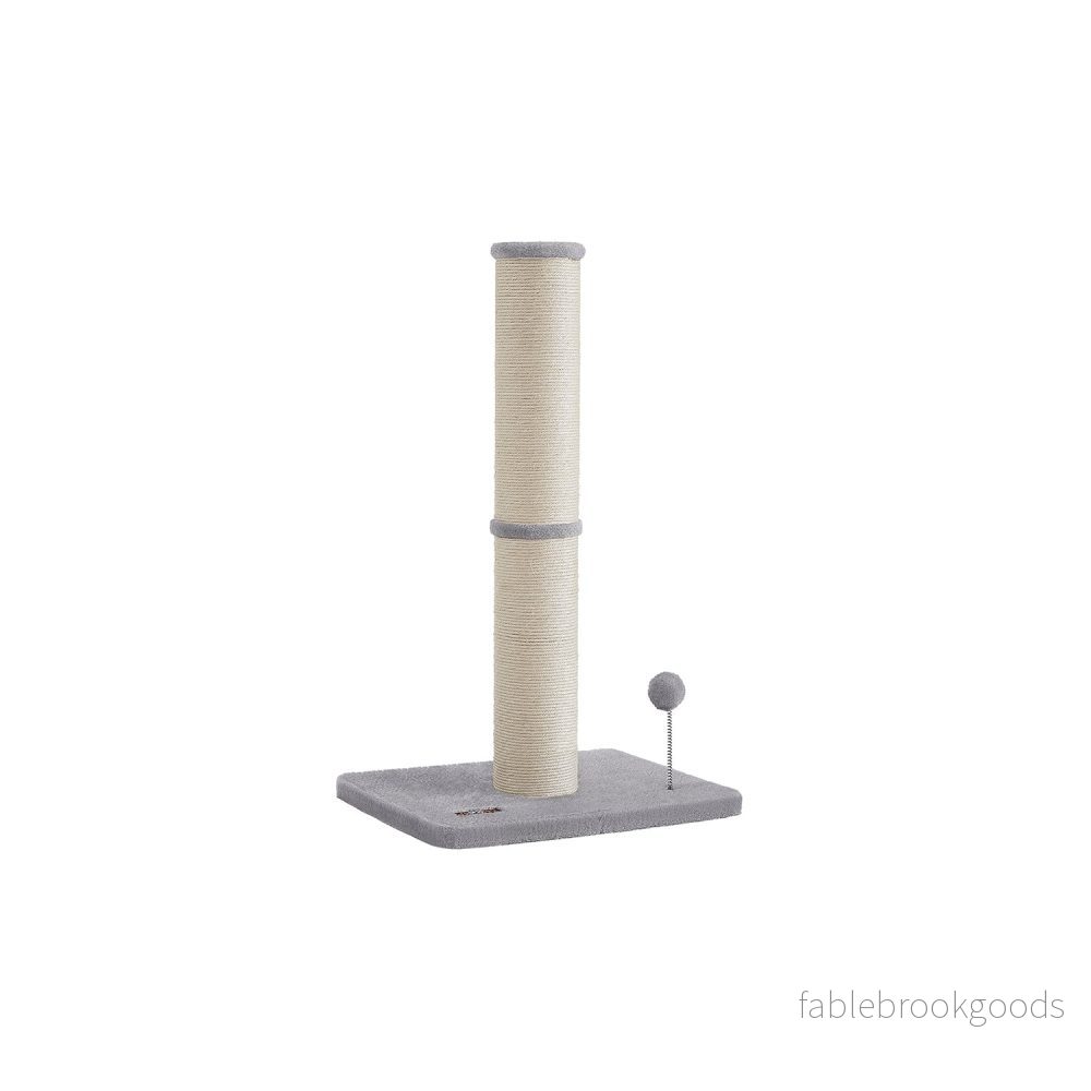 Skrapstolpe 85 cm hög med klocka och plyschboll – Dove Grey Skrapstolpe 85 cm hög med klocka och plyschboll – Dove Grey